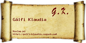 Gálfi Klaudia névjegykártya
